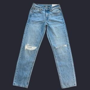 American Eagle Outfitters Light Blue 90’s Straight Leg Distressed Ripped Jeans